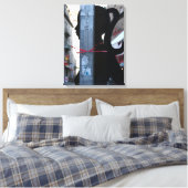 Silhouette noire dans la toile photo de rue (Insitu(Chambre))