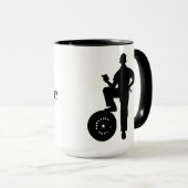Silhouette noire de la Mug Mécanique Ajouter un no (Devant droit)