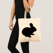 Silhouette noire Sac fourre-tout lapin de Pâques (Devant (produit))
