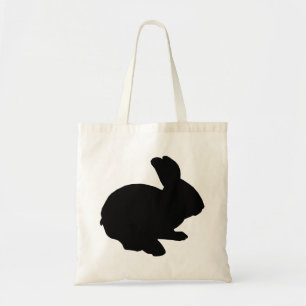 Silhouette noire Sac fourre-tout lapin de Pâques
