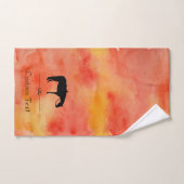 Silhouette occidentale noire de cheval sur (Serviette à main)
