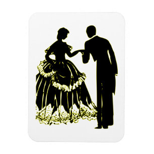 Silhouette of a Couple in Love Magneet