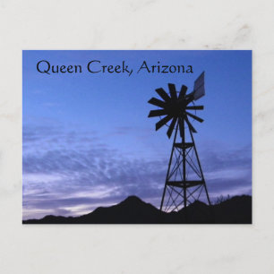 Silhouette of a windmill Queen Creek, Arizona Briefkaart