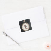 Silhouette of cassandra Austen, c.1809 Vierkante Sticker (Envelop)