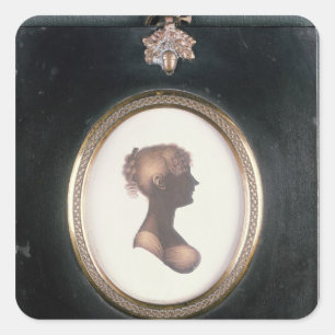 Silhouette of cassandra Austen, c.1809 Vierkante Sticker
