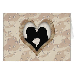 Silhouette of Couple Kissing (Camouflage Heart)