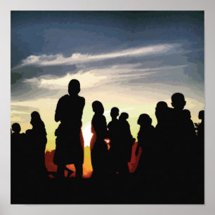 Silhouette of People Poster