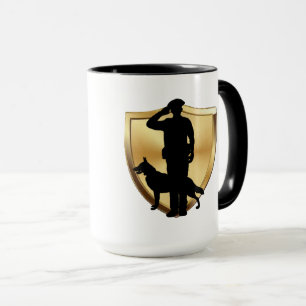 Silhouette of Policeman and K-9 Dog Mok