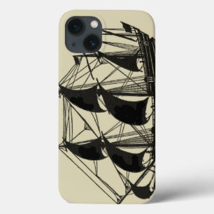 Silhouette of Ship met buigende nagels iPhone 13 Hoesje