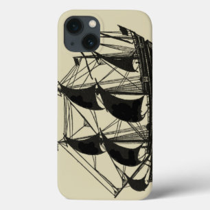 Silhouette of Ship met buigende nagels iPhone 13 Hoesje
