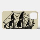 Silhouette of Ship met buigende nagels Case-Mate iPhone Case (Achterkant (horizontaal))