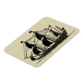Silhouette of Ship met buigende nagels Magneet (Linkerzijde)
