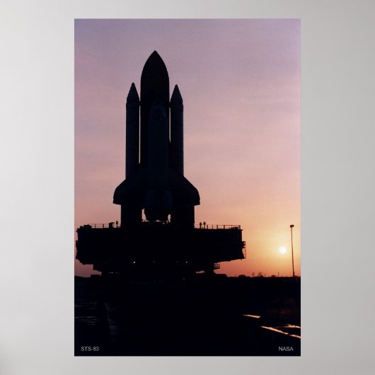 Silhouette of Space Shuttle STS-83 Poster (Voorkant)