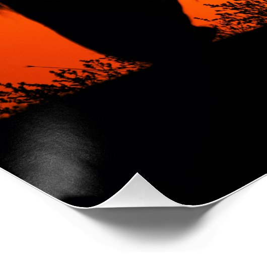 Silhouette of Two Horses at Sunset Perfect Poster (Hoek)