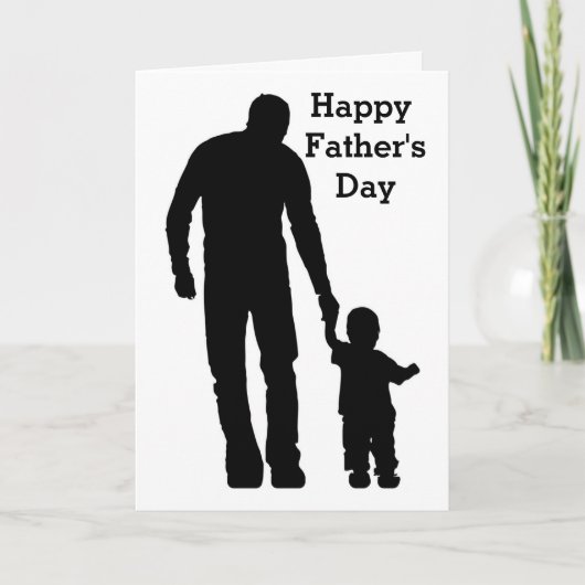 Silhouette Papa Marcher Carte de voeux pour enfant (Devant)
