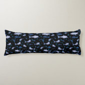 Silhouette Pattern (zwart en blauw) Lichaamskussen (Voorkant)