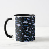 Silhouette Pattern (zwart en blauw) Mok (Links)