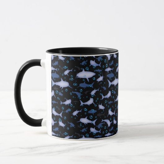 Silhouette Pattern (zwart en blauw) Mok (Links)