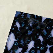 Silhouette Pattern (zwart en blauw) Strandlaken (In situ)