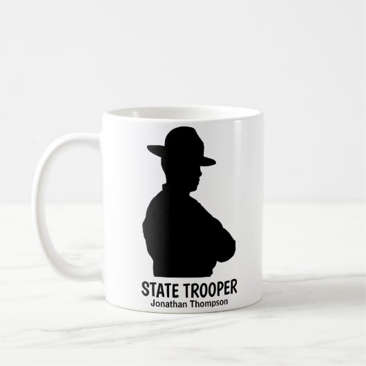 Silhouette Personalized State Trooper Coffee Mok (Links)