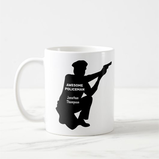 Silhouette Personnalisé Patrolman Café Mug (Gauche)