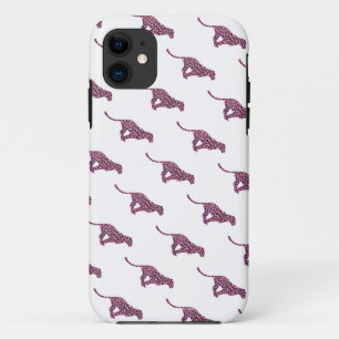 Silhouette Pink en Black Leopard iPhone 11 Hoesje