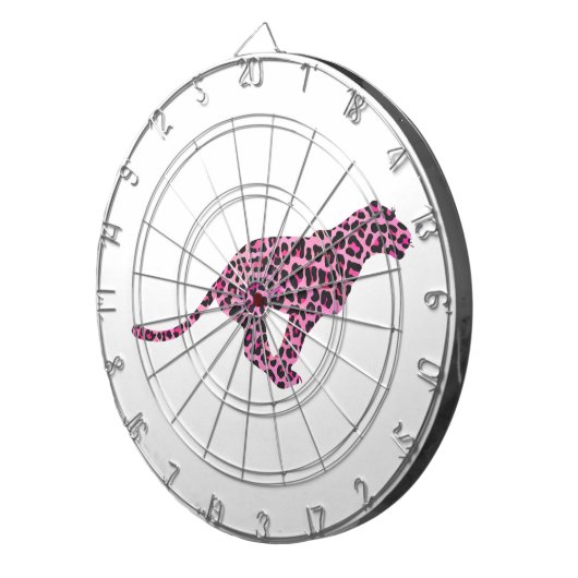 Silhouette Pink en Black Leopard Dartbord (Voorkant Rechts)