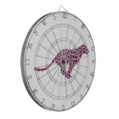 Silhouette Pink en Black Leopard Dartbord (Voorkant Links)