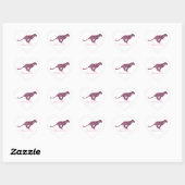 Silhouette Pink en Black Leopard Hart Sticker (Vel)