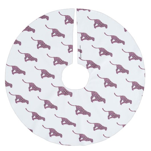 Silhouette Pink en Black Leopard Kerstboom Rok (Voorkant)