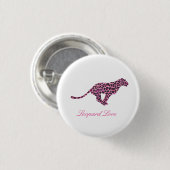 Silhouette Pink en Black Leopard Ronde Button 3,2 Cm (Voorkant /achterkant)