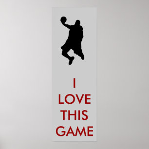 Silhouette Poster voor Basketball Panoramisch Bask