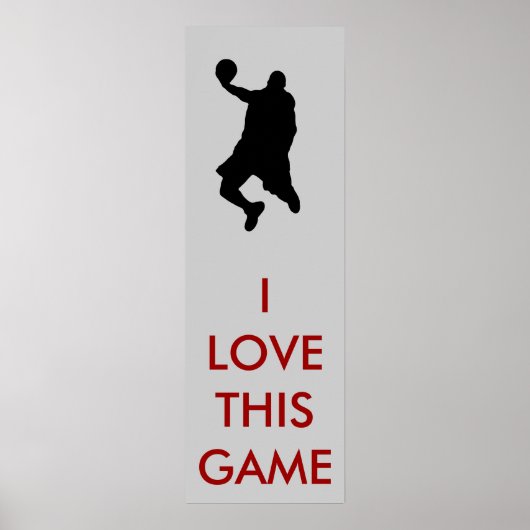 Silhouette Poster voor Basketball Panoramisch Bask (Voorkant)