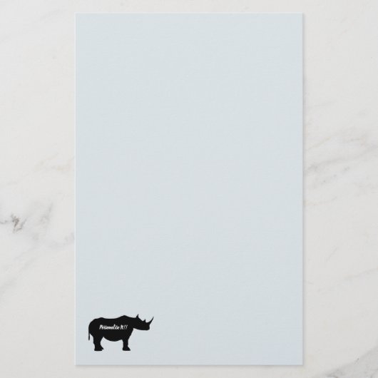 Silhouette Rhinoceros Briefpapier (Voorkant)