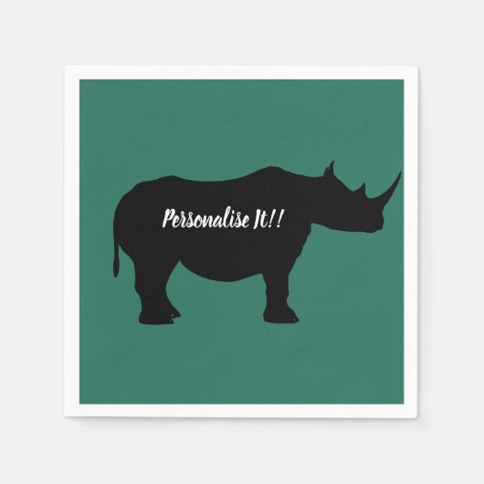 Silhouette Rhinoceros Servet (Voorkant)