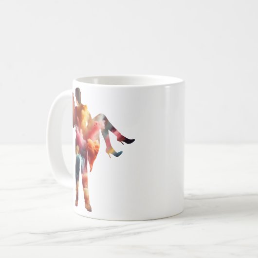 Silhouette romantique Love Explosion Mug - Vibrant (Devant gauche)