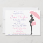 Silhouette rose Bébé Douche Invitations (Devant)