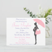 Silhouette rose Bébé Douche Invitations (Debout devant)
