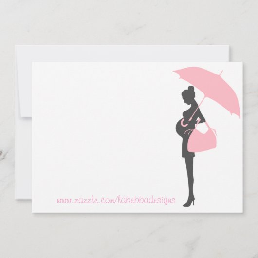 Silhouette rose Bébé Douche Invitations (Dos)