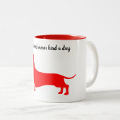 Silhouette rouge Dachshund Mug (Devant droit)