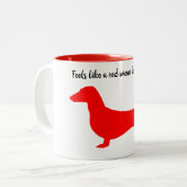 Silhouette rouge Dachshund Mug (Devant gauche)