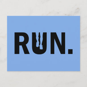 Silhouette Run Running voor Runner Marathon Feestdagenkaart