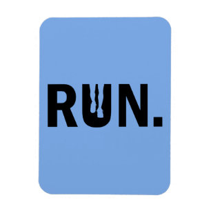 Silhouette Run Running voor Runner Marathon Magneet