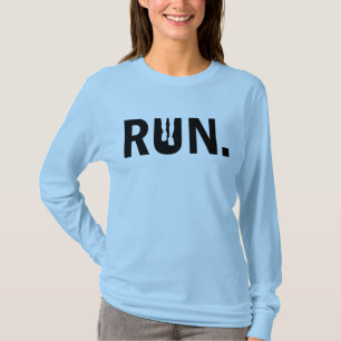 Silhouette Run Running voor Runner Marathon T-shirt