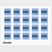 Silhouette Run Running voor Runner Marathon Vierkante Sticker (Vel)