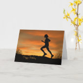 Silhouette Runner avec une carte d'anniversaire le (Fleur jaune)