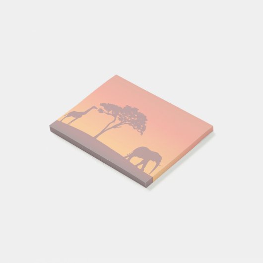 Silhouette Safari africaine - Notes Post-it® (Incliné)