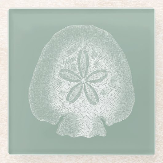 Silhouette Sand Dollar Glazen Onderzetter (Voorkant)