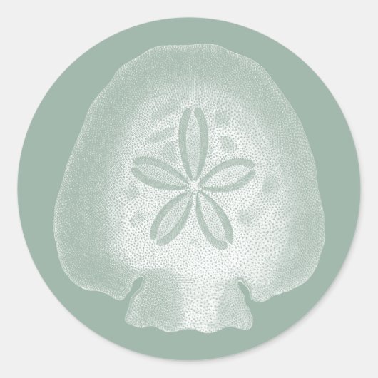 Silhouette Sand Dollar Ronde Sticker (Voorkant)