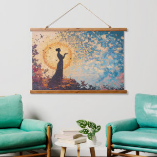 "Silhouette Serenity : Tapisserie murale de rêve"